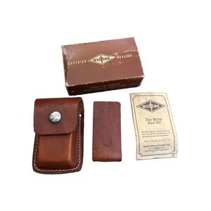 Vtg Western USA 991 Handi Hone Skinning Knife Sharpening Stone W Sheath